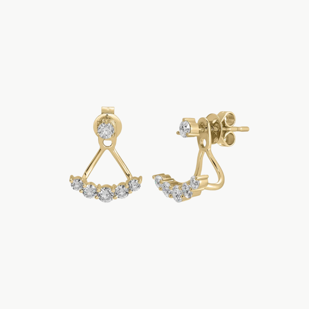 EF Collection Graduated Diamond Ear Jackets at Romi Boutique