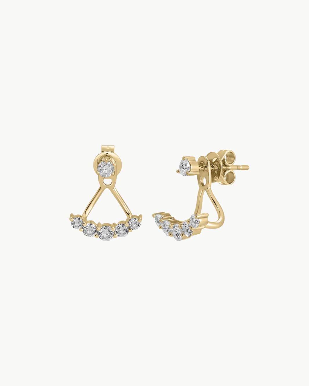 GRADUATED DIAMOND EAR JACKETS IN 14K YELLOW GOLD