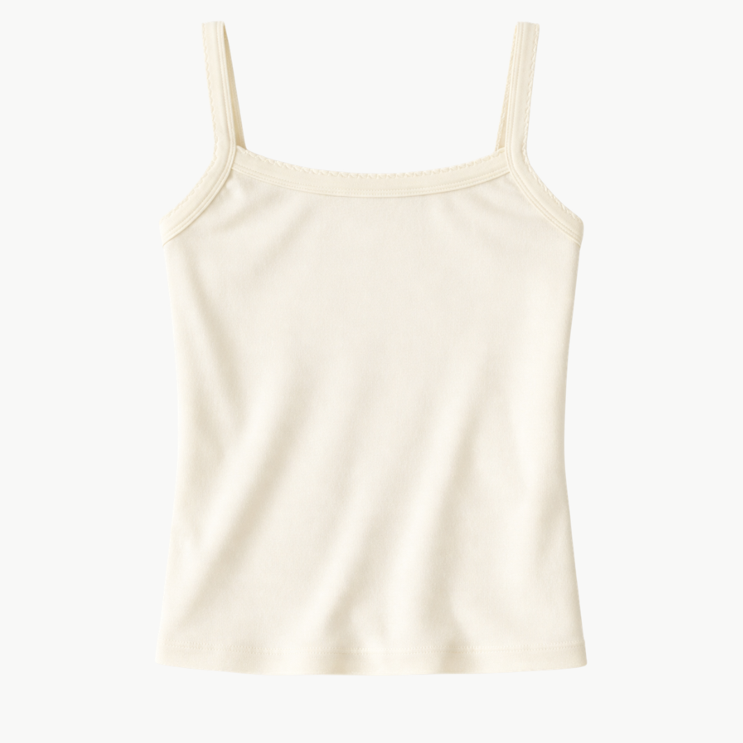 THE BABY RIB SCALLOP TANK by DONNI. - Romi Boutique