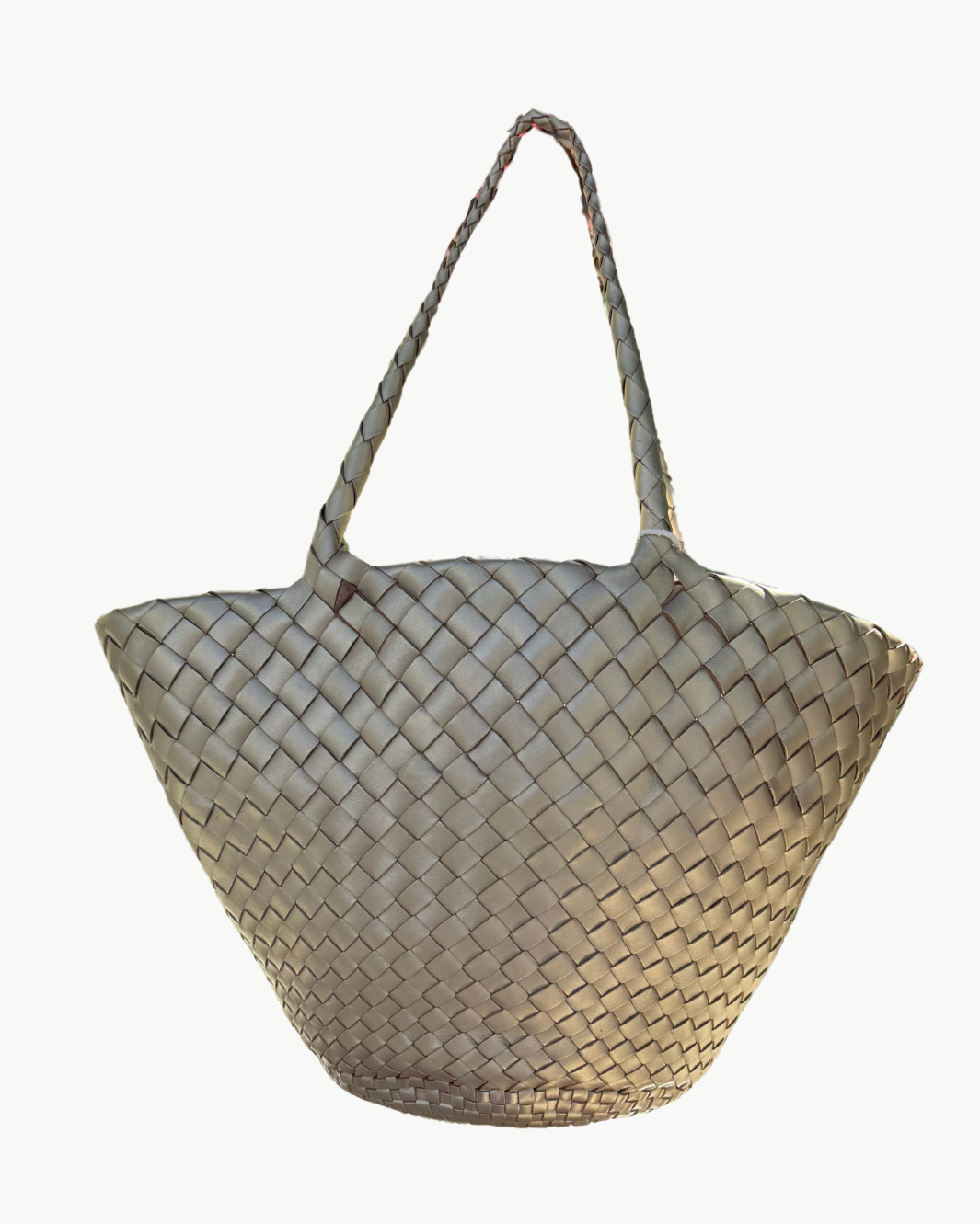 EGOLA LEATHER TOTE IN PEWTER by Dragon Diffusion - Romi Boutique