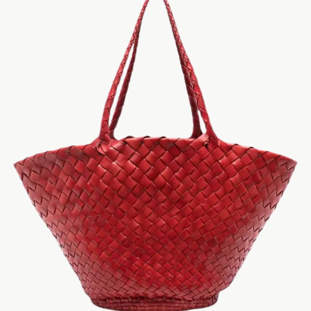EGOLA LEATHER TOTE IN RED by Dragon Diffusion - Romi Boutique