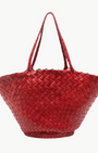 EGOLA LEATHER TOTE IN RED by Dragon Diffusion - Romi Boutique