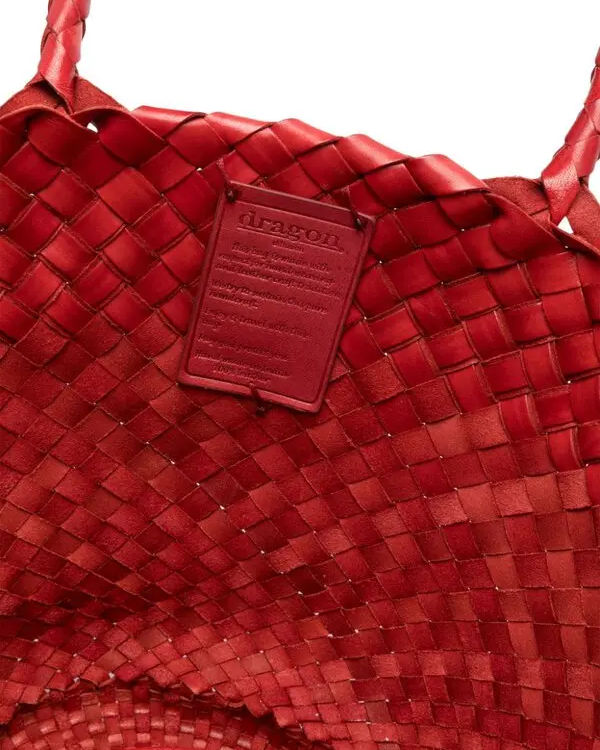 EGOLA LEATHER TOTE IN RED by Dragon Diffusion - Romi Boutique