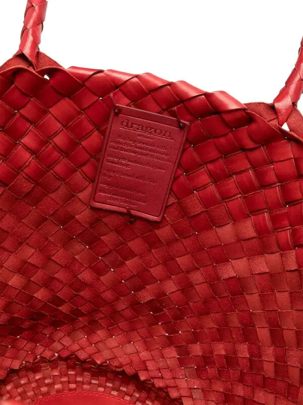 EGOLA LEATHER TOTE IN RED by Dragon Diffusion - Romi Boutique