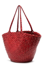 EGOLA LEATHER TOTE IN RED by Dragon Diffusion - Romi Boutique