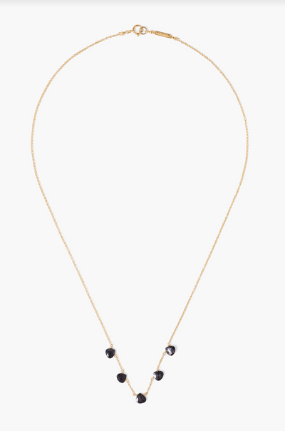 DANGLE NECKLACE IN BLACK SPINEL - Romi Boutique