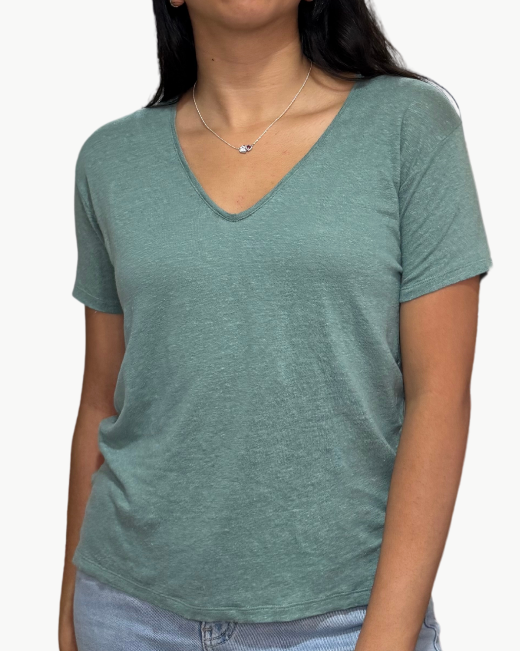 Hartford TORAMA KNIT T-SHIRT IN AGAVE at Romi Boutique