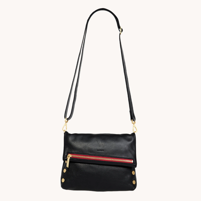 VIP MED IN BLACK/BRUSHED GOLD RED ZIP - Romi Boutique