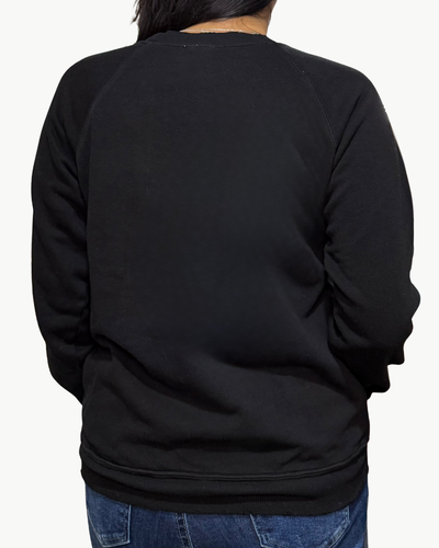 CHAMPAGNE & CHAOS CREW SWEATSHIRT IN BLACK/GOLD