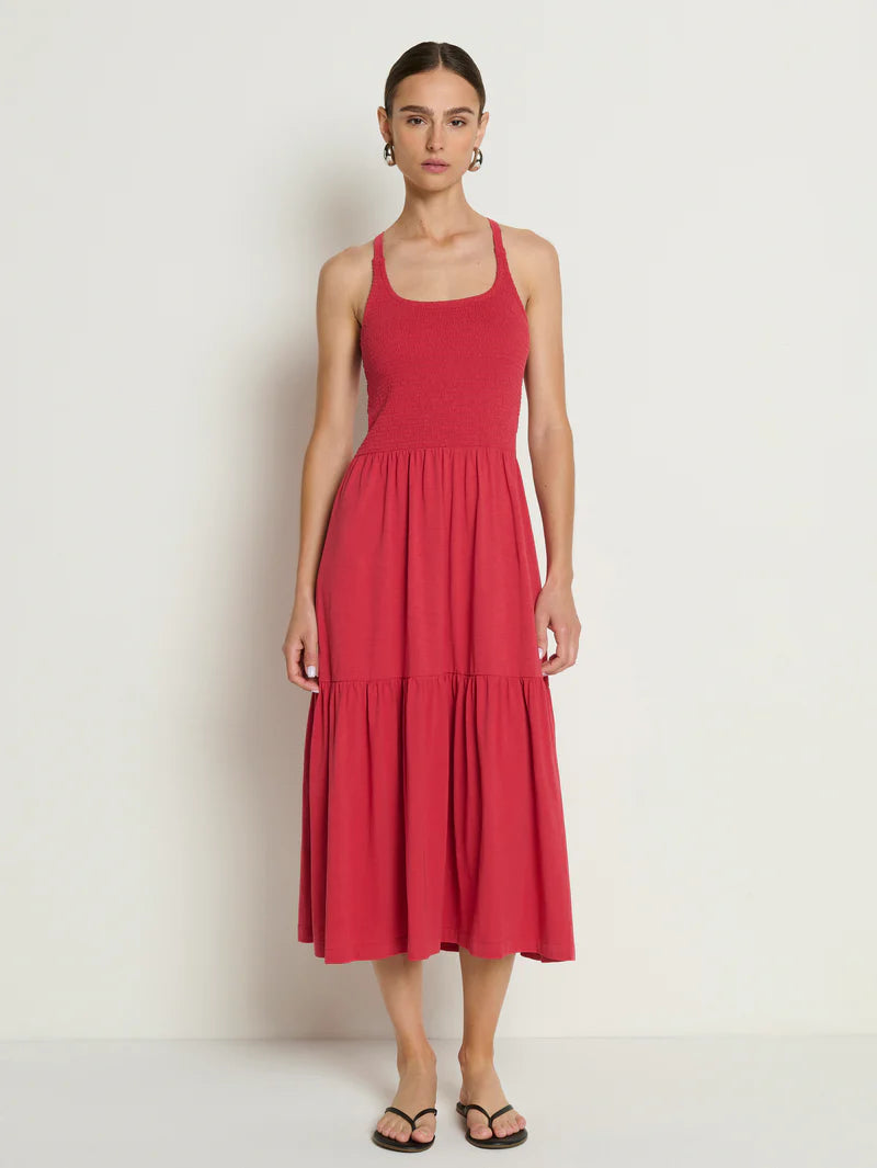 Nation Penelope Cross Back Midi Dress at Romi Boutique