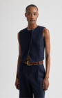 TWP High Neck Hidden Placket Vest at Romi Boutique