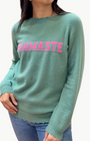 COLORI CUSTOM FRAYED CREW "NAMASTE" at Romi Boutique