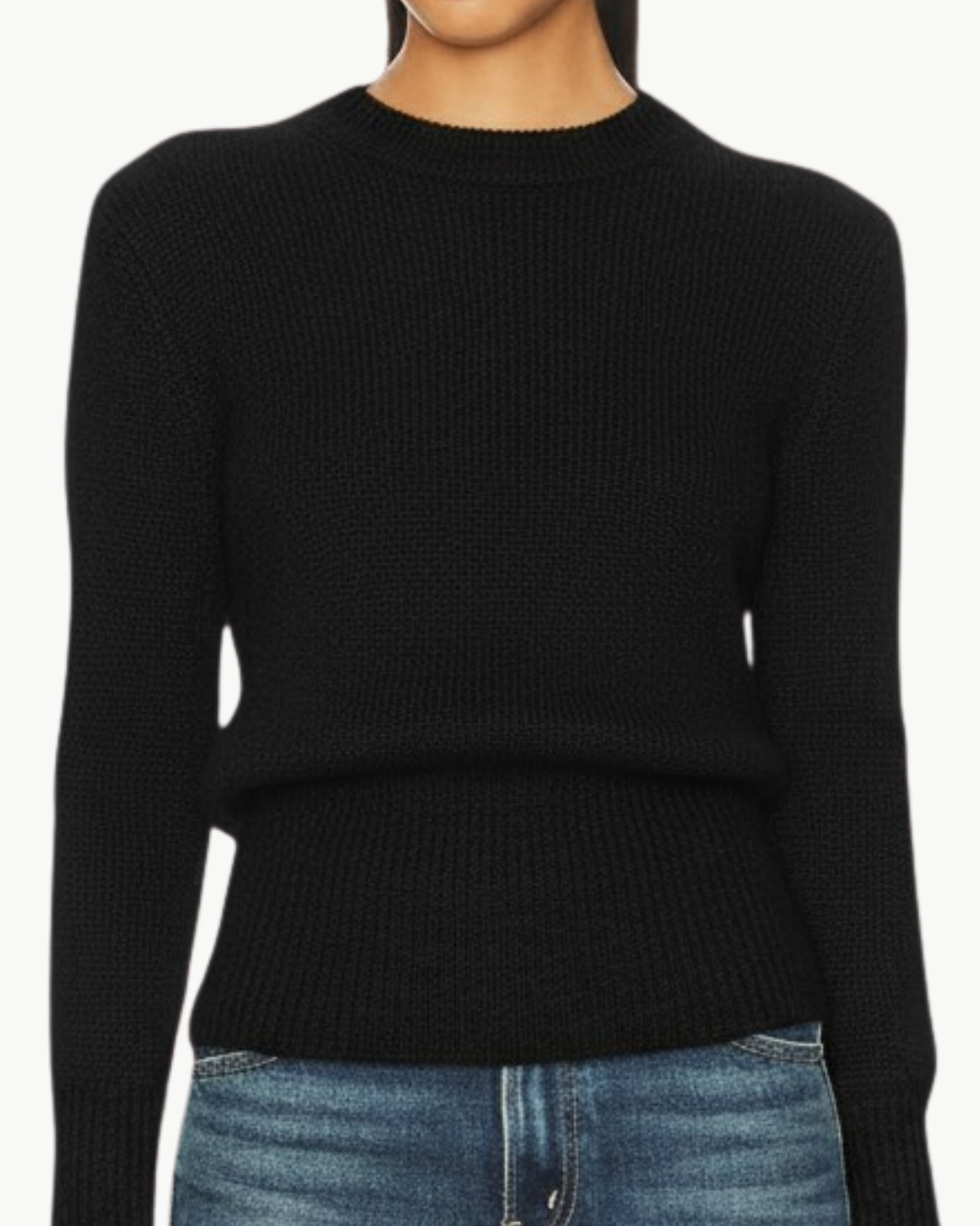 LAUREL CINCHED-WAIST SWEATER IN BLACK - Romi Boutique
