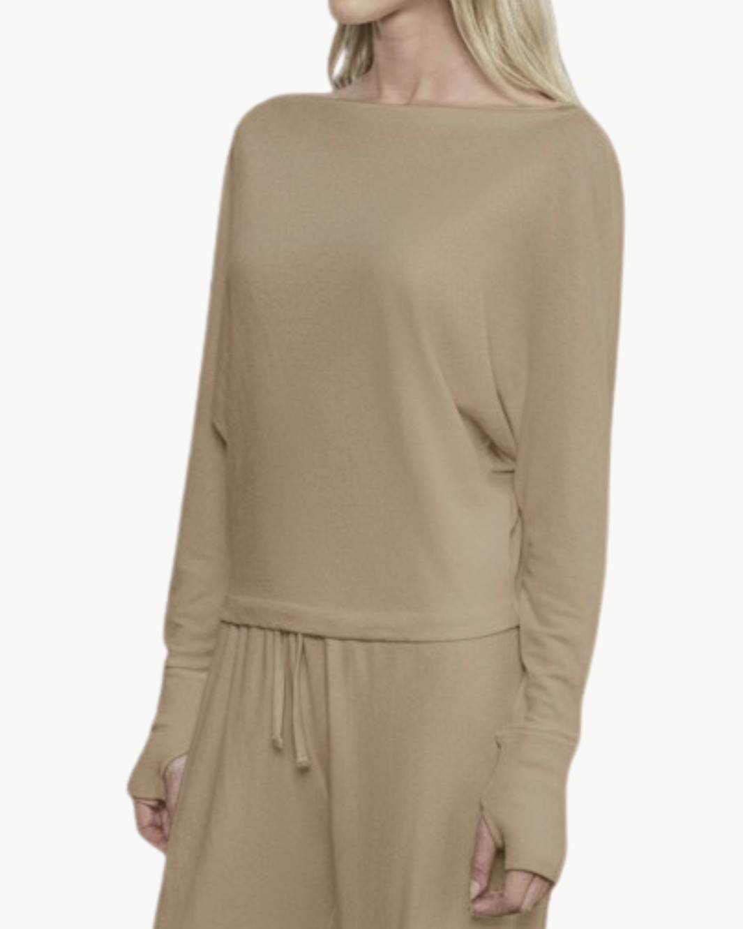 CASHMERE DOLMAN TOP IN WALNUT