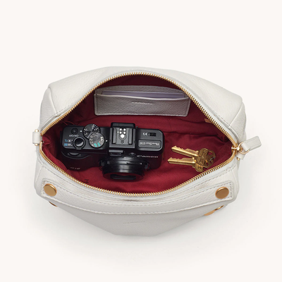 EVAN CROSSBODY SMALL IN CALLA LILY WHITE/BRUSHED GOLD