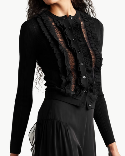 MARYEL KNIT CARDIGAN IN BLACK