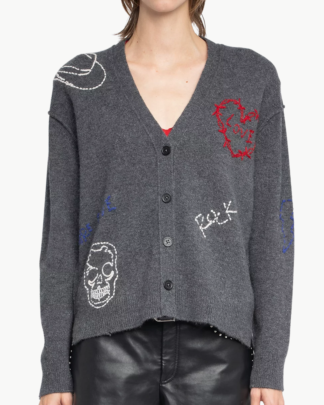 MIRKAZ CASHMERE CARDIGAN IN ANTHRACITE