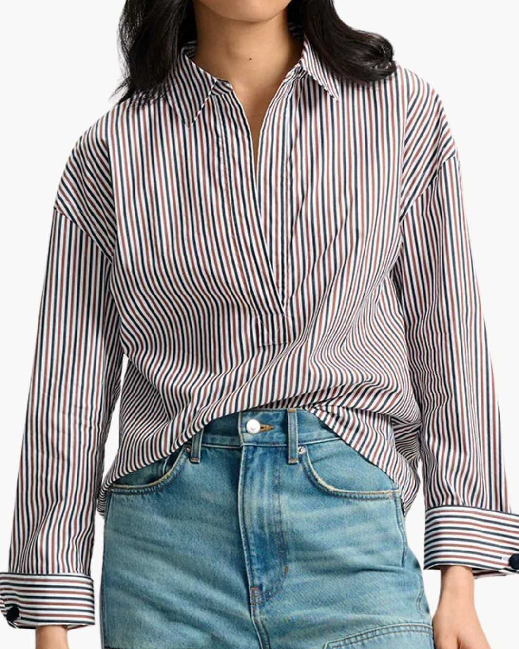 Drayond Striped Cuff Sleeve Shirt