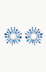 NICKHO REY White Rhodium & Blue Ombre Margaret Earrings at Romi Boutique