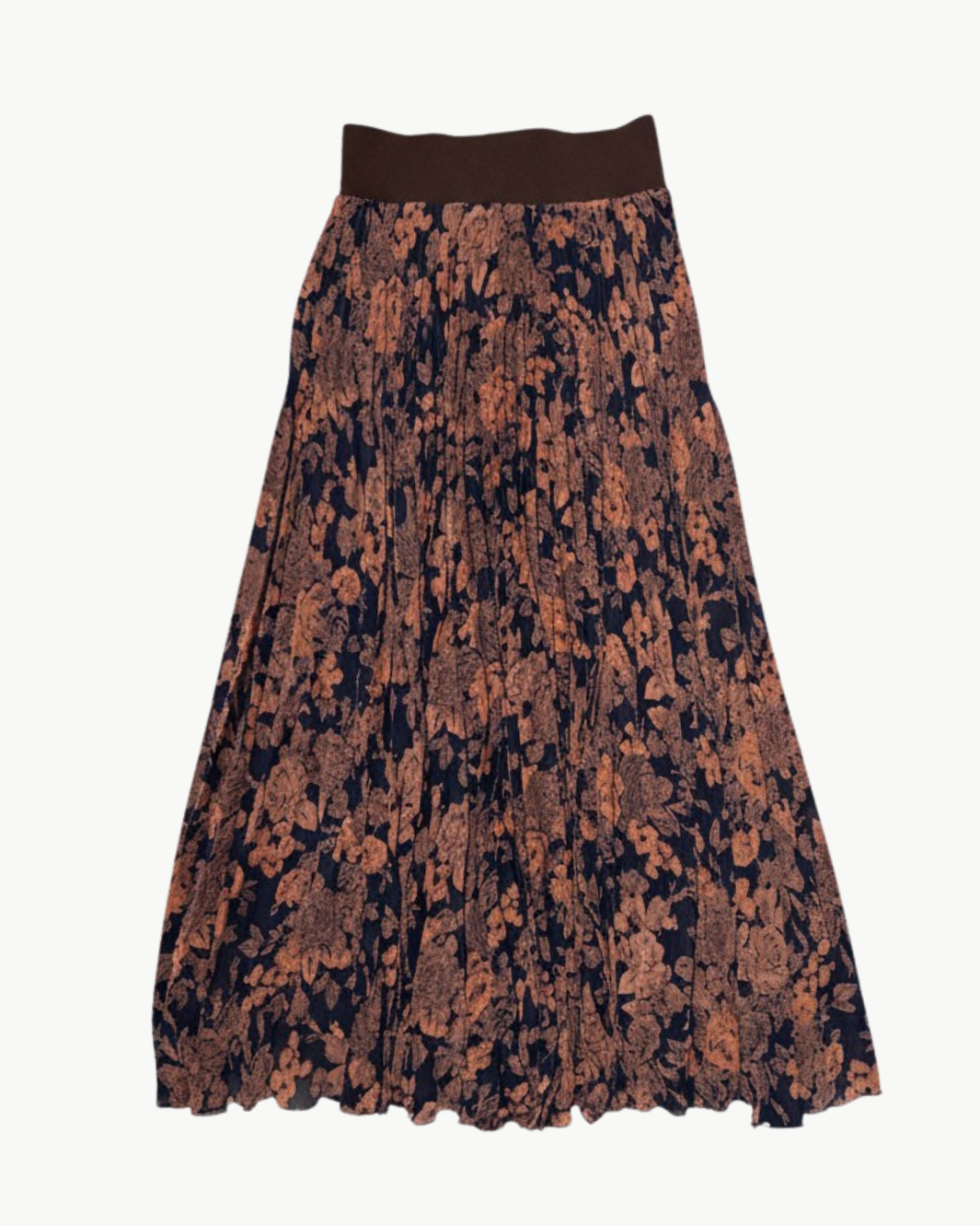 CHIFFON SKIRT IN COPPER FLORAL PRINT