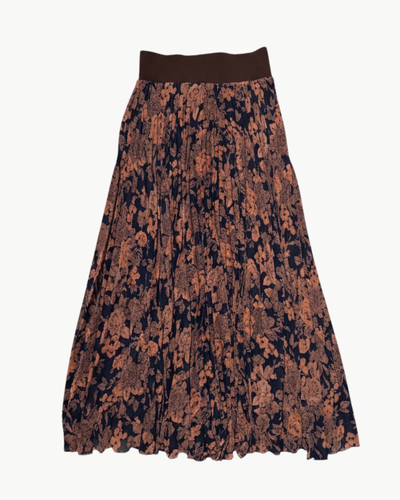 CHIFFON SKIRT IN COPPER FLORAL PRINT