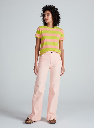 CLASSIC TEE STRIPE IN PINK AND GREEN STRIPE