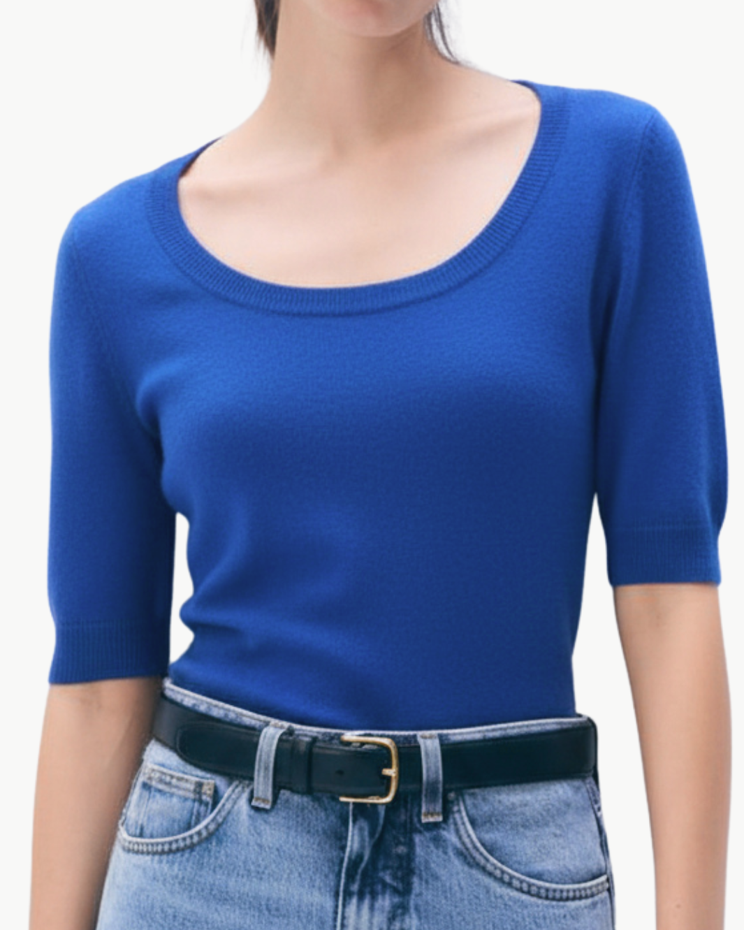 White & Warren CASHMERE SCOOP NECK TOP at Romi Boutique