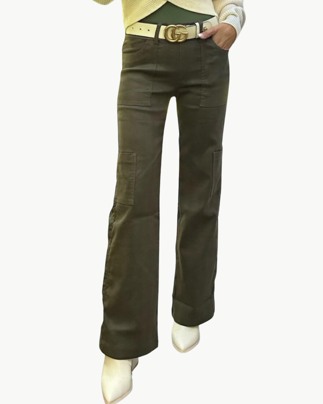Bevy Flog Rose Croc Cargo Pant at Romi Boutique