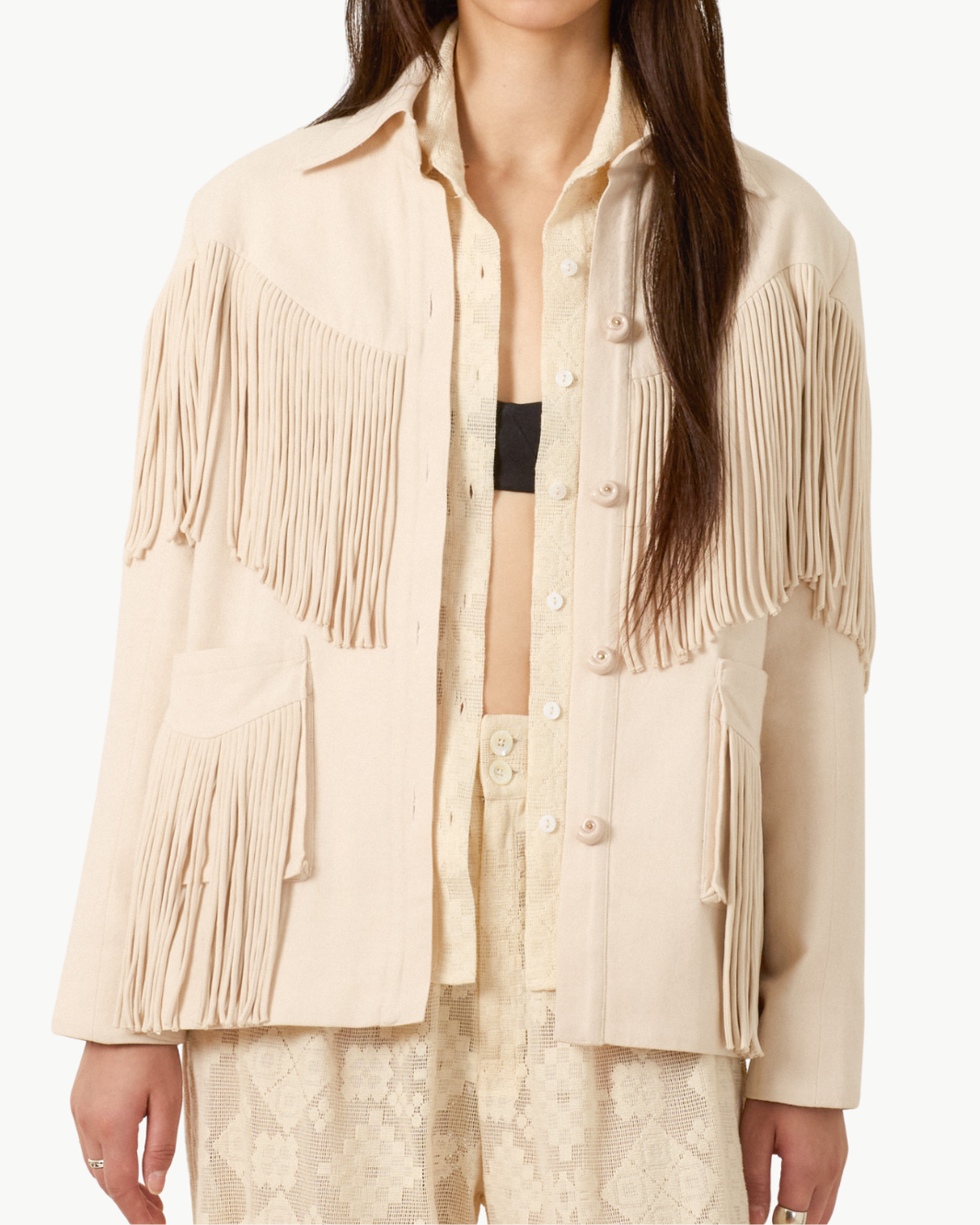 Alix of Bohemia JUDE DUNE FRINGE JACKET at Romi Boutique