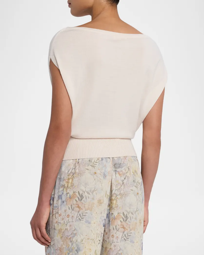 CHET MERINO OFF-THE-SHOULDER SWEATER IN BONE