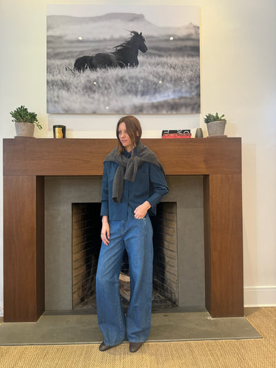 J.D. SHIRT IN BLUE WING TEAL - Romi Boutique
