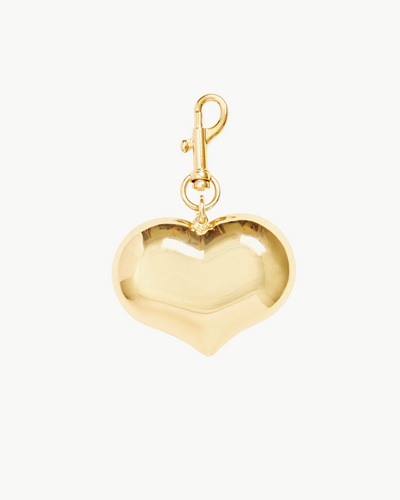 GRANDE MYLAR HEART FOB IN GOLD