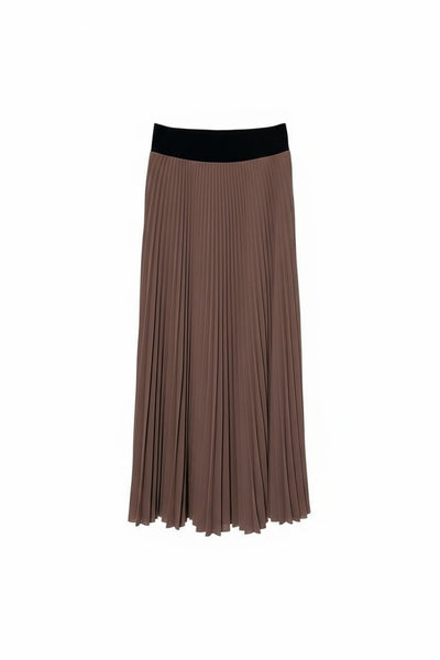 SATIN CREPE SKIRT IN BISTRE