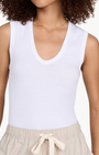 Enza Costa SUPIMA COTTON SLEEVELESS V at Romi Boutique
