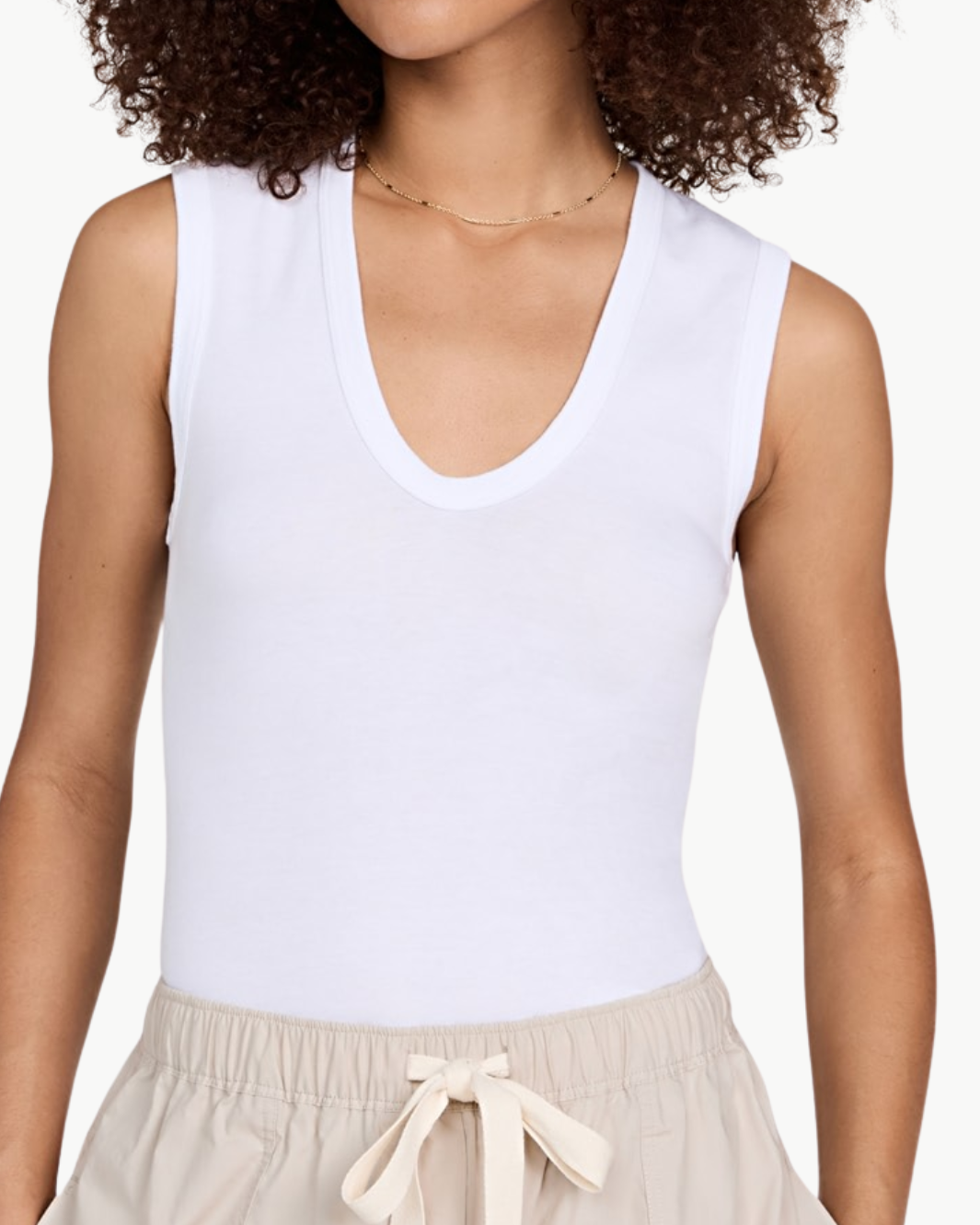 Enza Costa SUPIMA COTTON SLEEVELESS V at Romi Boutique