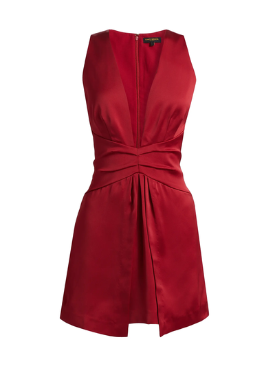 CASSEA PLUNGING MINI DRESS IN RUBY RED