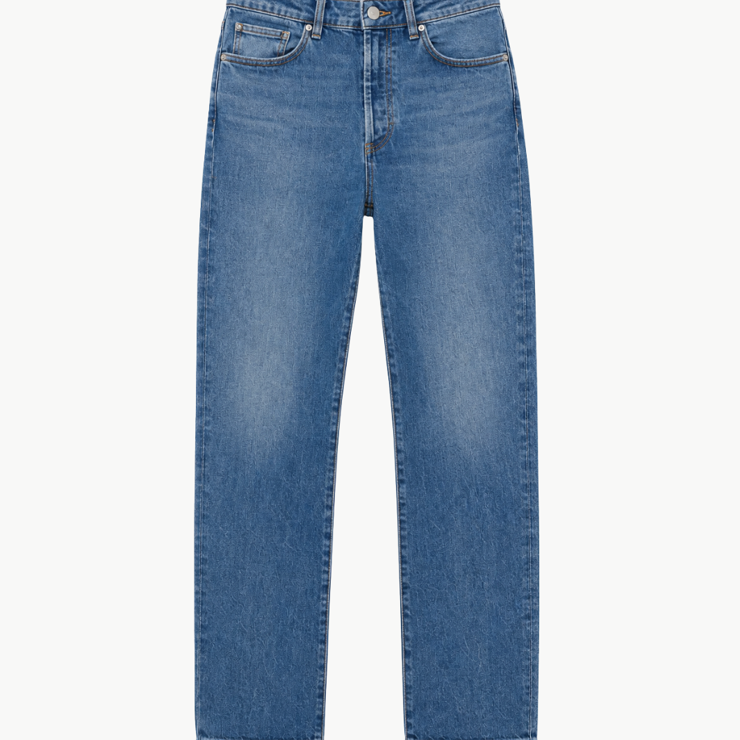 90s French High Rise Straight Jean