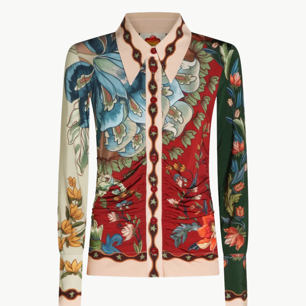 FARM Rio Lunar Boho Buttoned Collared Shirt at Romi Boutique