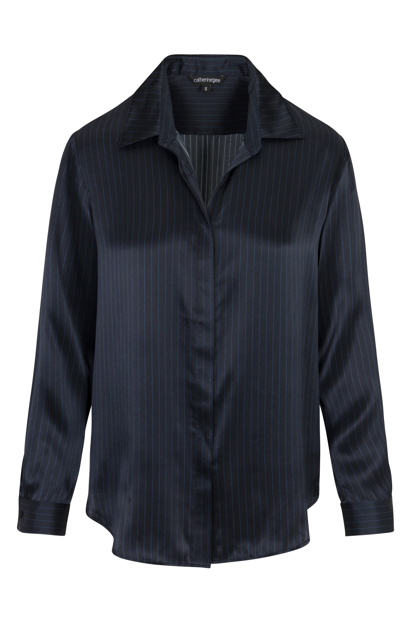 SOPHIE BLOUSE IN NAVY PINSTRIPE