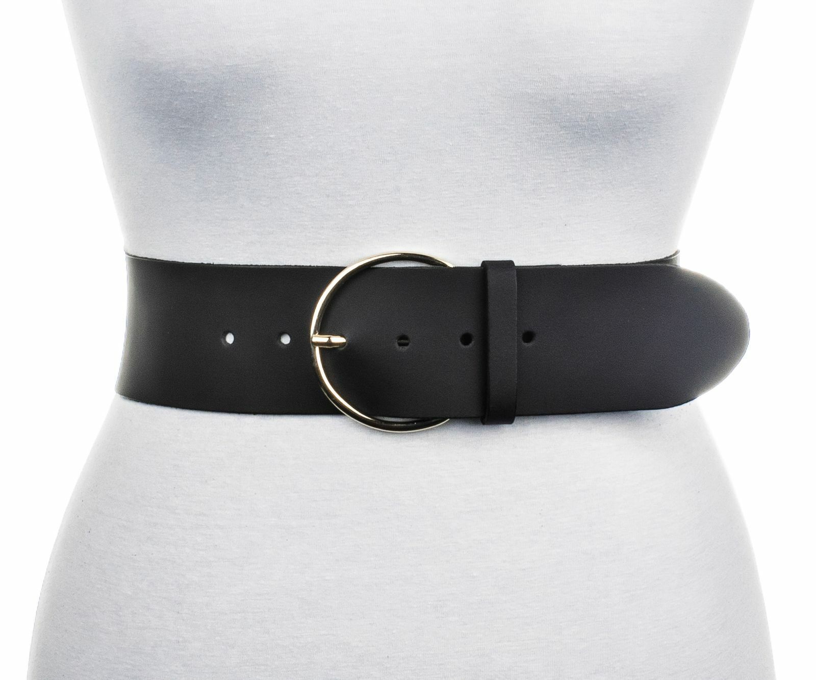 B. Belt ROUND BUCKLE BELT IN BLACK at Romi Boutique