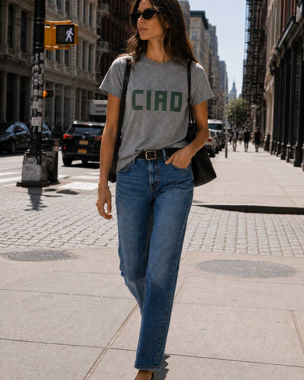 Clare V Block Ciao Classic Tee at Romi Boutique