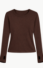Enza Costa CASHMERE EASY CUFFED CREW at Romi Boutique
