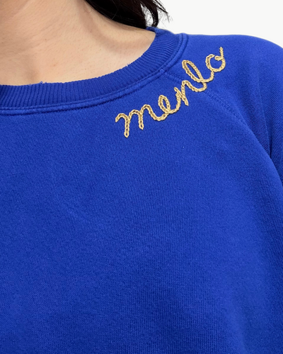 MENLO CREW SWEATSHIRT IN BLUE/GOLD