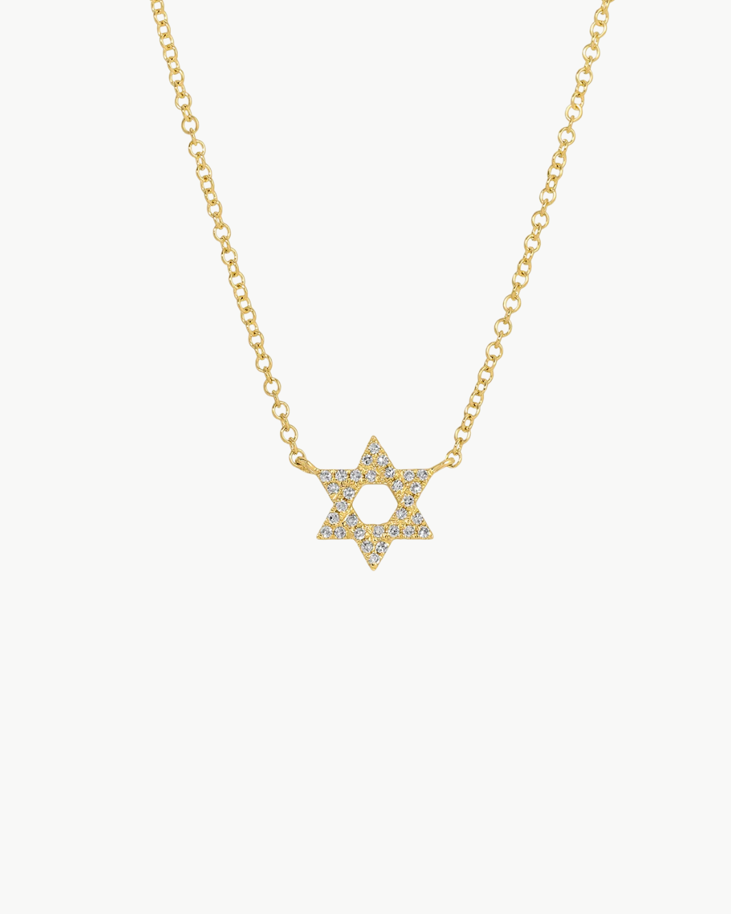 DIAMOND STAR OF DAVID NECKLACE IN 14K YELLOW GOLD - Romi Boutique
