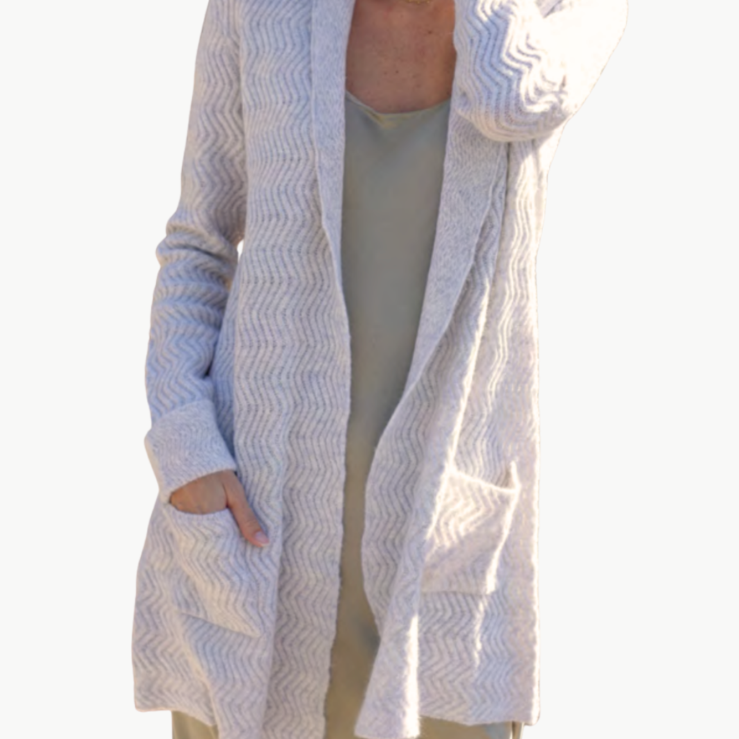 Oats Cashmere DAIS CARDIGAN IN NIMBUS at Romi Boutique