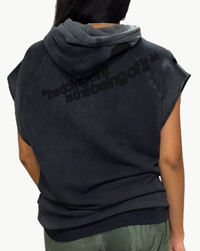 FREECITY THEDOINGOFIT SUPERYUMM CUTOFF HOODIE IN VOLCANO POWDER