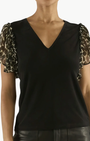 Ramy Brook Lysette V-Neck Flutter Sleeve Top at Romi Boutique