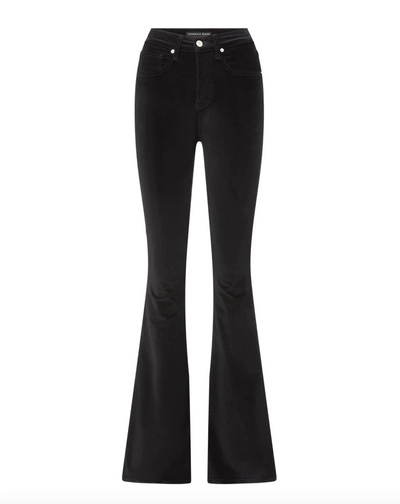 BEVERLY VELVET SKINNY FLARE IN BLACK