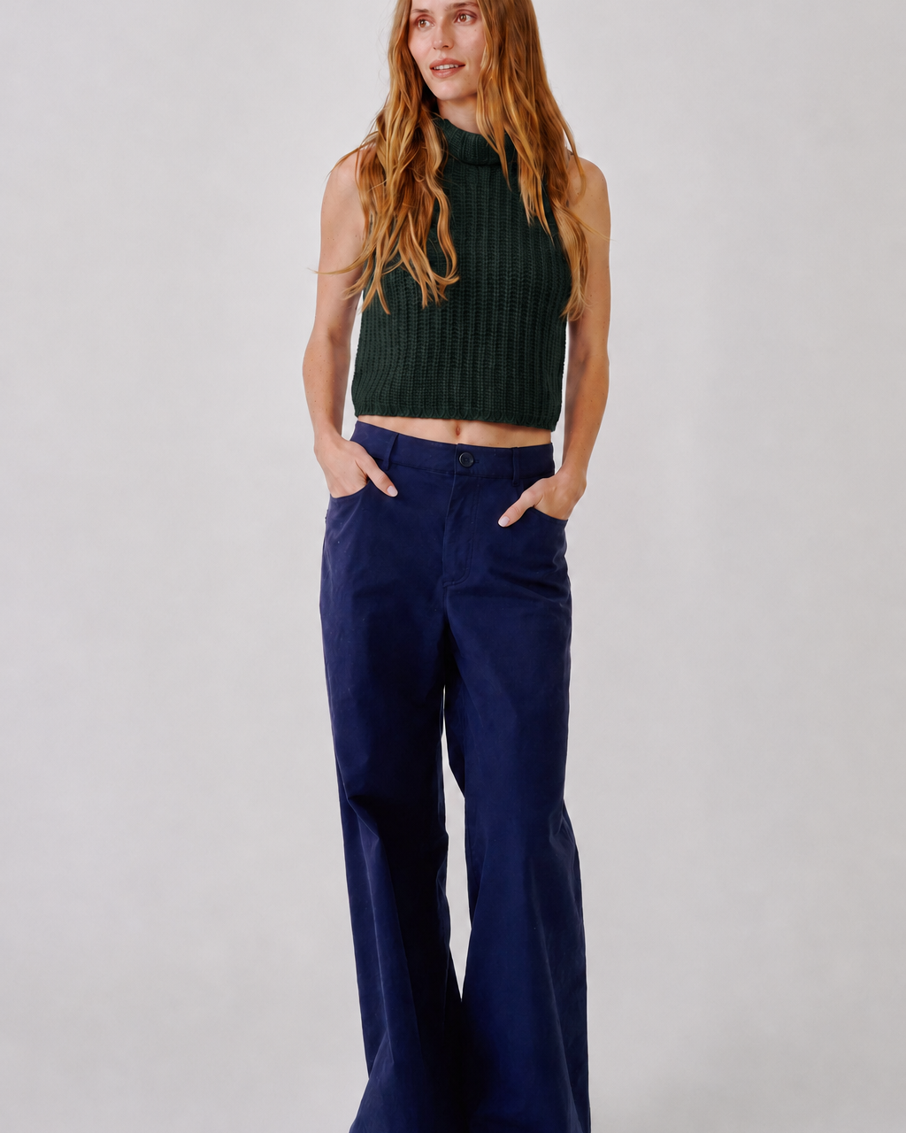 Saige Cropped Cashmere Turtleneck