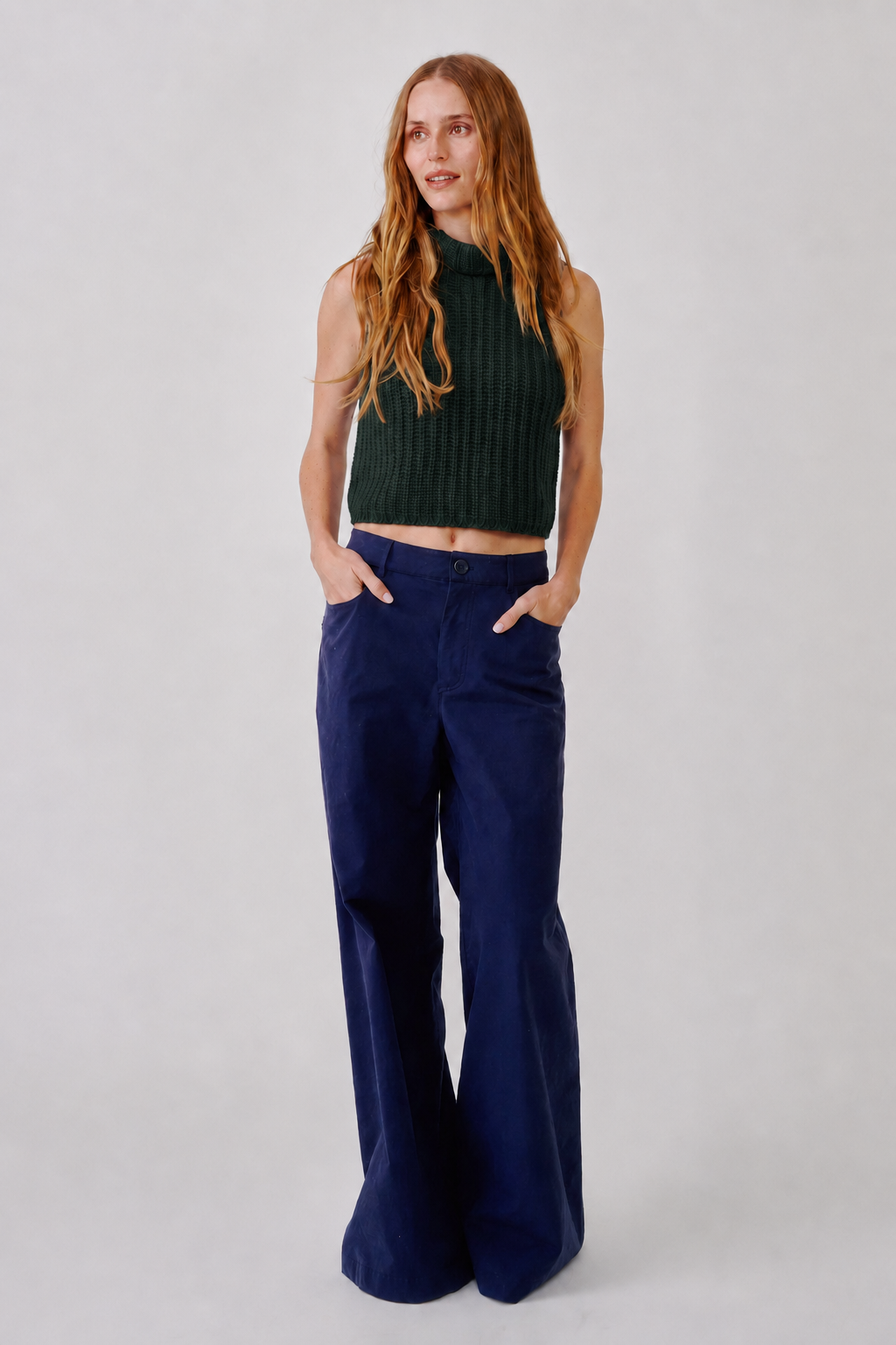 Saige Cropped Cashmere Turtleneck